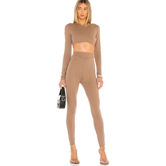Michael Costello x REVOLVE Ellis Crop Top in Taupe - Picture 4 of 5